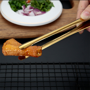 Keuken Gadgets <span class=keywords><strong>304</strong></span> Roestvrij Staal Voedsel Brood Tong Koreaanse Bbq Barbecue Clip Restaurant Self-Service Barbecue Tang - Product Image 5