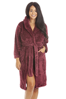 Albornoz de felpa de lujo suave para mujer, con capucha, para dormir, venta al por mayor, para adultos, de invierno, estilo sherpa, elegante, hasta la rodilla, personalizado