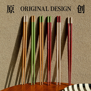 Chopsticks <b>Set</b> Round Solid Color Mold Resistant Floating Tips Gift For Adults Household Use - Product Image 3
