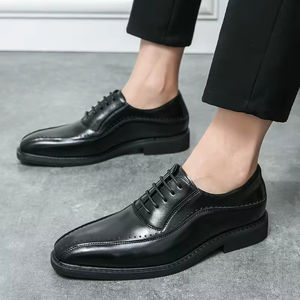 Chaussures habillées classiques pour hommes en cuir véritable imperméables et respirantes pour le bureau et les mariages - Product Image 4