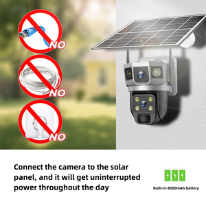 Dual Lens V380Pro 6MP 360 View Ptz Solar Camera Outdoor Security <b>Wireless</b> Motion Detection Alarm 4G CCTV Network Camera - Product Image 4