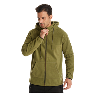 Sudadera con capucha para hombre, 100% poliéster, térmica gruesa, de secado rápido, transpirable, ecológica, de forro polar, holgada, con cremallera. - Product Image 1