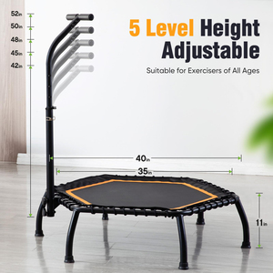 Trampolín Elástico <span class=keywords><strong>Profesional</strong></span> Silencioso de 40 Pulgadas, Plegable, <span class=keywords><strong>Mini</strong></span> Trampolín de Fitness con Barra en T Ajustable, Alta Capacidad de 330 Libras - Product Image 6