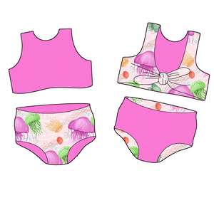 Sirena personalizzata principessa designer bambini <span class=keywords><strong>due</strong></span> pezzi costumi da bagno reversibili ragazze costumi da bagno - Product Image 5
