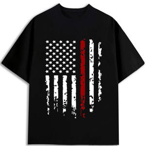 T-shirt imprimé avec drapeau américain pour homme, 100 % coton, poids lourd, 180 g/m², modèle MBT-453712217 - Product Image 1