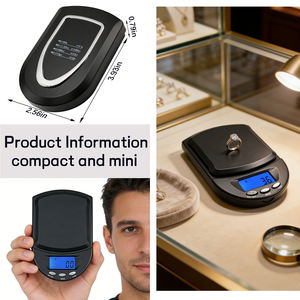 डिजिटल उच्च सटीकता 100 जी 0.01 जी गहने स्केल एलसीडी डिस्प्ले एब्स + स्टेनलेस स्टील बैटरी संचालित ढक्कन घर का उपयोग - Product Image 3