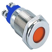 ELEWIND Lampe pilote LED rouge à tête plate en acier inoxydable 16 mm IP67 avec borne à vis PM16F-D/G/12V/S