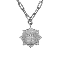 Gemnel moda 925 plata esterlina chapado en oro moneda colgante collar