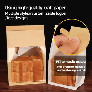 Bolsa de Embalaje de Alimentos Kraft Marrón y Blanca Personalizada, Ecológica, Resistente al Aceite, <span class=keywords><strong>con</strong></span> Cierre Metálico para Pasteles de <span class=keywords><strong>Queso</strong></span> y Productos Horneados - Product Image 6