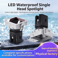 Spots encastrés carrés étanches IP65 Ra>95, downlight anti-éblouissement profond, spot LED double tête pour cuisine et salle de bain