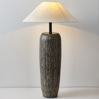 Wabi Sabi Accueil Hôtel Céramique Coin Stand Lumière Tissu Abat-Jour Vintage Lampadaires pour Salon Décor