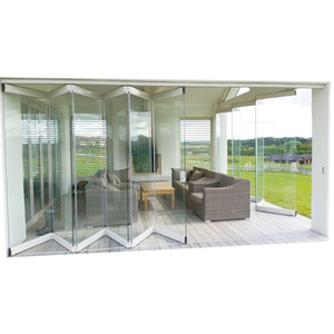 <span class=keywords><strong>Puerta</strong></span> de acristalamiento de <span class=keywords><strong>terraza</strong></span> apilable plegable deslizante sin marco de acordeón con vidrio templado de 10mm - Product Image 6