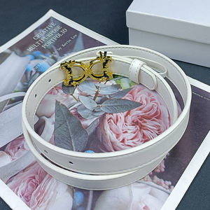 Nuevo Cinturón de Cuero Vacuno de 2.3cm para <span class=keywords><strong>Mujer</strong></span> con Hebilla Dorada Hueca, Cinturón de Moda para Dama, Correa Decorativa Delgada para Vestidos y Jeans - Product Image 5