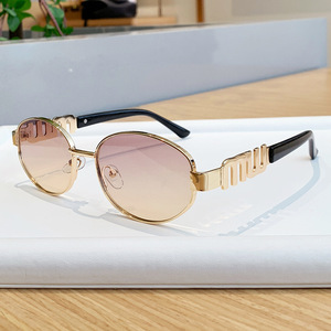 Metal Full Frame Oval <b>Sunglasses</b> For Women UV400 Type 3 Sunshades High End Feel - Product Image 1