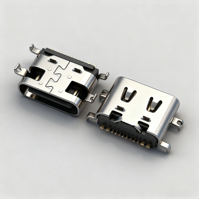 USB Type-C Female PCB Mount IP67 Rated 5P USB 3.0 Connector with LCP Material Non-Shielded -25~+85 Operating Temperature