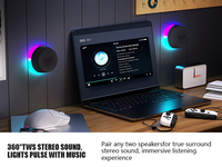 Budi 7 Lights Dual 1 Inch Speaker Bluetooth Nirkabel Luar Ruangan Berdaya Tinggi untuk Panggung Besar, Karaoke, dan Pesta