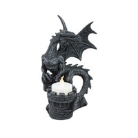 Porte-bougie en résine artisanale en forme de dragon, sculpture sur le thème des animaux, décoration d'Halloween pour la maison ou cadeau