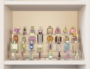 Customized 4-<b>Tier</b> Premium Modern Clear Acrylic Display <b>Shelf</b> Premium Modern Perfume Organizer and Display Stands Risers - Product Image 5