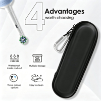 Étui de transport pratique et portable en EVA pour brosses à dents, chargeur, dentifrice, bain de bouche et brosse à dents