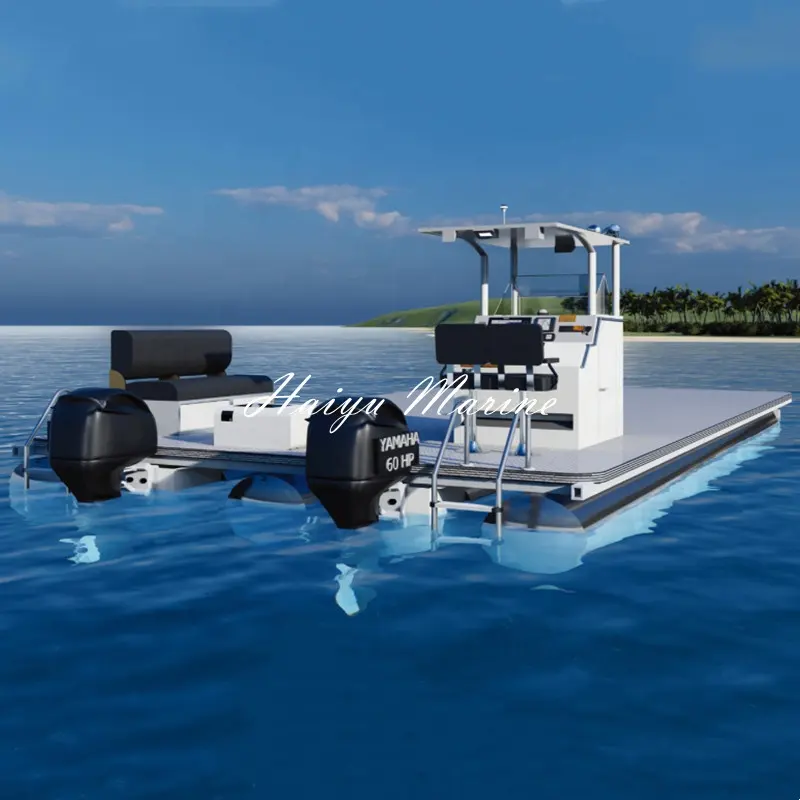 Nhà Máy Bán Pontoon Thuyền Nhôm Catamaran Nhôm Phà Thuyền Với UV Tán