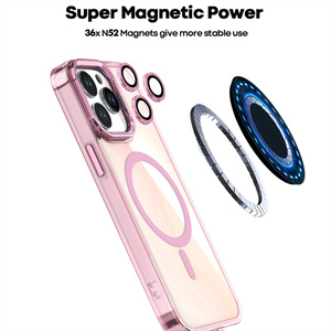 Liangying a prueba de golpes Anti amarillamiento protección magnética Cámara teléfono caso para <span class=keywords><strong>Iphone</strong></span> 7 8 Xs Xr 11 12 13 15 16 Plus Promax - Product Image 3