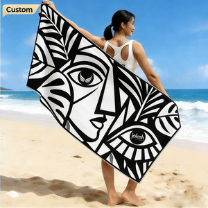 Serviette de <span class=keywords><strong>plage</strong></span> en microfibre de plastique recyclé en gros, logo personnalisé, impression par sublimation, gaufrée, séchage rapide, sans sable, approvisionnement en vrac - Product Image 1