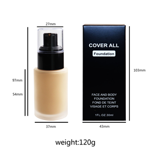 <span class=keywords><strong>Fond</strong></span> <span class=keywords><strong>de</strong></span> <span class=keywords><strong>Teint</strong></span> Mat Longue Tenue 30ml pour Peaux Foncées, Couvrance Totale, Maquillage Liquide Résistant à l'Eau avec Protection <span class=keywords><strong>Solaire</strong></span>, Marque Privée - Product Image 4