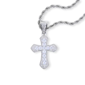 Lagerbestand Mehrfarbige CZ 5A Kubikzirkonia Kreuz-Anhänger Halskette für Männer Frauen Hip Hop Bling Großhandel Schmuck - Product Image 3