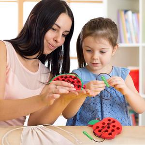 <span class=keywords><strong>Autismo</strong></span> educativo Fine <span class=keywords><strong>attività</strong></span> di apprendimento motorio in legno filettatura giocattolo per bambini - Product Image 6