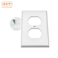 Plaque murale pour prise double 1-gang en polycarbonate incassable, cache-prise blanc en plastique thermodurcissable pour boîtier de prise électrique