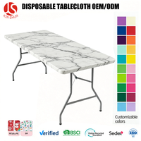 Nappe ajustée en plastique non tissé à motif classique et joyeux, avec cordon de serrage, imperméable, écologique, résistante aux taches, pour restaurant