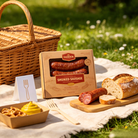 Boîte d'emballage personnalisée écologique pour saucisses, en carton rigide de qualité alimentaire, pour saucisses grillées, hot-dogs et snacks fumés
