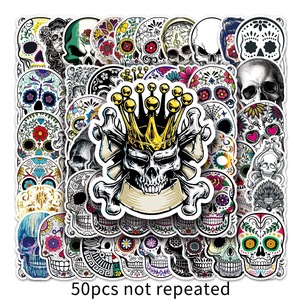 50Pcs Skull Skeleton Horror Graffiti Sticker per Skateboard bagagli Laptop bottiglie telefono adesivi decorativi fai da te - Product Image 2