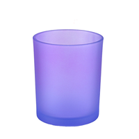 Negro ámbar azul semi-gris púrpura tarros de vidrio de color de lujo diferentes cilindro de Oz contenedor de vela vacío para la fabricación de velas a granel