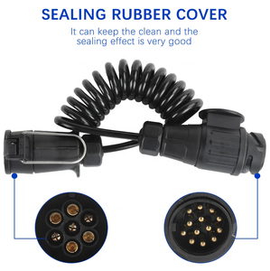 Prise de remorque 13Pin à 7Pin Adaptateur de câble d'extension de prise de remorque Connecteur de remorque électrique à 7 conducteurs pour caravane de remorquage - Product Image 3