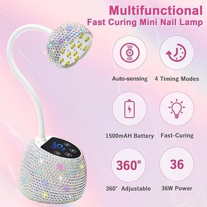 Lampe à ongles UV LED, lampe de polymérisation rapide sans fil 36W, lampe à ongles LED rechargeable par USB avec 4 minuteurs - Product Image 3
