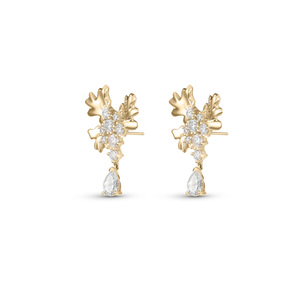 14k Gold Coral Diamond Drop Earrings Summer Handmade Sea Earrings Luxury Gold Plated Earrings Sterling Silver Earrings Jewellery - Product Image 3