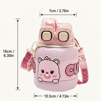 620ml enfants en acier inoxydable Thermos tasse nouvelle tendance dessin animé poupée Panda ours à la mode isolé sous vide bouteille d'eau pour