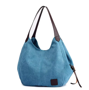 Eco-friendly <b>canvas</b> women's single-shoulder tote <b>bag</b> with custom logo, <b>large</b> capacity, ideal for shopping - Product Image 4