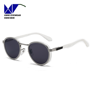 Lunettes de soleil rétro vintage OEM, style punk, avec logo personnalisé, protection UV400, verres et monture en PC, pour hommes et femmes - Product Image 2