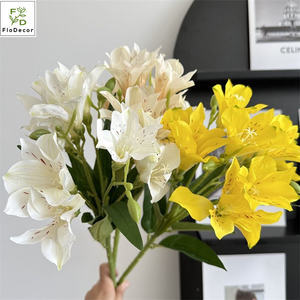 Haute qualité violet bleu soie artificielle <span class=keywords><strong>Alstroemeria</strong></span> fleurs de lys pour la fête des mères noël nouvel an mariage maison Tables - Product Image 3