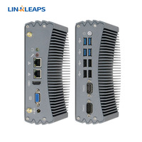 Mini PC industrial sin ventilador Linkleaps, PC integrada con Intel Core I3 I5 I7 de 4 a 13. ª generación, Dual GbE 8 USB