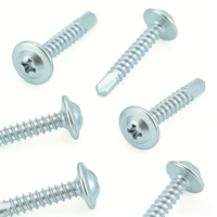 Yaente Factory 410 Stainless Steel Phillips Large Flat Head Self-Drilling Screw M4.2 Round Head with Washer Self-Tapping Screw