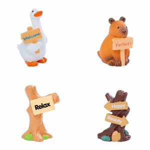 Figurines miniatures de capybara en résine pour panneaux routiers, accessoires de paysage pour micro-jardins féeriques, décorations artisanales - Product Image 5