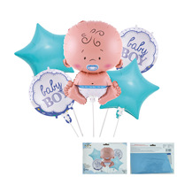 Ballons Mylar Bleus « C'est un garçon » avec biberon, lot de 5, pour décorations de fête de naissance et de baptême