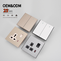 Nouveau Design Cuisine Interrupteur Prise Acier Inoxydable USB Type C Port Applique Murale Interrupteurs Électriques pour la Maison 3 Prises CA 2 Prises