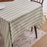 Nappe en coton et lin rayée, à rayures horizontales, rectangulaire, pour table basse