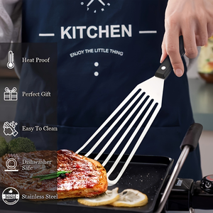 Ustensiles de cuisine <span class=keywords><strong>Spatule</strong></span> à poisson en acier inoxydable <span class=keywords><strong>Spatule</strong></span> en métal <span class=keywords><strong>Spatule</strong></span> de barbecue pour la cuisson de la viande et des œufs - Product Image 5