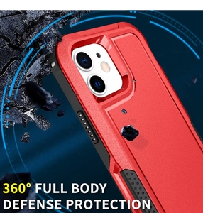 Pour <span class=keywords><strong>iPhone</strong></span> 12 / 12 Pro housse de téléphone portable 3 en 1 PC + TPU matériau Anti-chute anti-dérapant étui de protection de téléphone portable - Product Image 2