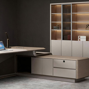 Escritorio Ejecutivo en Forma <span class=keywords><strong>de</strong></span> L <span class=keywords><strong>de</strong></span> Madera Moderna <span class=keywords><strong>de</strong></span> Lujo para Jefe, Gerente, Director Ejecutivo, Muebles <span class=keywords><strong>de</strong></span> <span class=keywords><strong>Oficina</strong></span> - Product Image 4